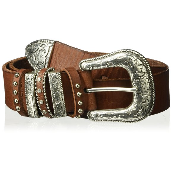 Women\'s Multi Keeper Buckle Set Belt, Brown, Extra Large😉